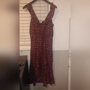 Socialite flutter sleeve faux wrap dress